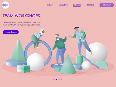 Team workshops collaboration illustration landing page team building teamwork ux web design website workshop