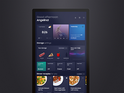 Smart refrigerator interface concept. Samsung Family Hub family home interface kitchen receipt refrigerator smart smarthome storage ui uiux ux uxui