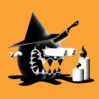 Pumpkin witch halloween illustration illustrator photoshop sunefors vector