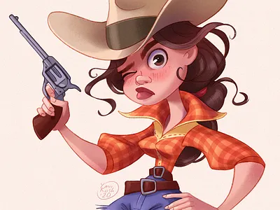 Cowgirl cartoon cg cgart character character design characters digitalart raster