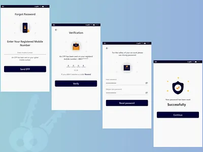 Courier app - password recovery screen app design mobile ui password recovery
