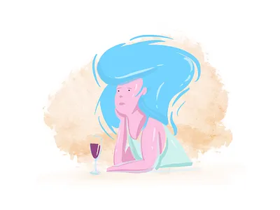 Happy hour art design flat illustration procreate