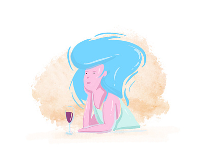 Happy hour art design flat illustration procreate