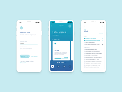 Personal tasks iOS app app flat ui ux