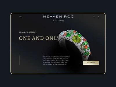Webdesign for jewerly clean dark design elegant golg jewerly minimal ring rings typography web website