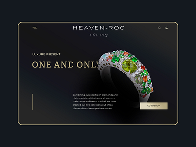 Webdesign for jewerly clean dark design elegant golg jewerly minimal ring rings typography web website