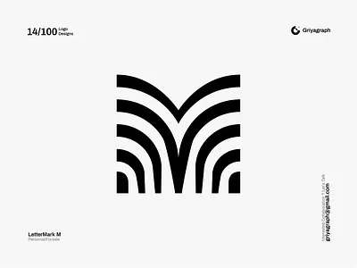 LetterMark M color creative design flat graphic icon idea letter m logo lettermark lettermark logo line logo minimal modern rounded simple symbol vector