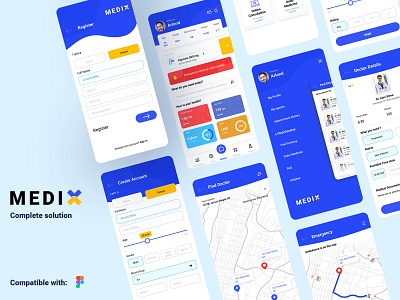 Medix - Medical App appointment booking blue app clean ui doctor fitness app health app hospital app hospital management ios app medical medical app medicine app mobile app mobile app design mobile app development trend 2020 ui ui design ux