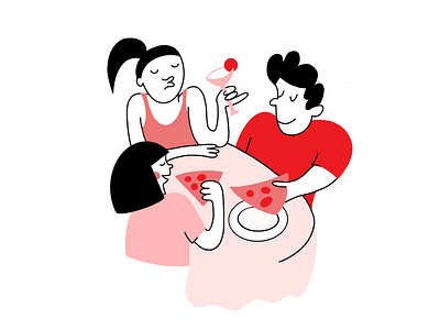 Socialising illustration food food app food illustration illustration people restaurant socialise split bill