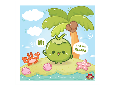 Summer On Kelapa Island cute cute art cute illustration digital art digital drawing digital illustration illustration kawaii kawaii art kawaii illustration vector illustration vectorart