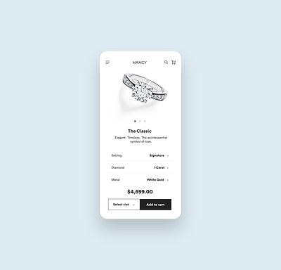 For the luxurious romantic. design ios mobile mockup ui