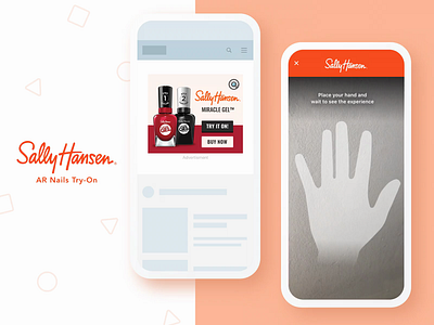 Sally Hansen Virtual Try-On AR Ad adobe xd advertisment augmented reality campaign display ad nail polish omnivirt web app