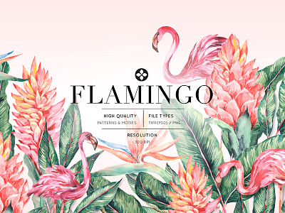 flamingo pattern design animals artwork aw2020 birds decor design fashion florals home illustration palms patterns prints seamless ss20 textiles tropical leaves tropical print tropicals watercolor