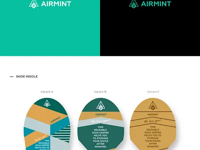 Shoe insole as socks keeper for Airmint Socks brand brand branding branding design illustrator ocean vibes reusable shoe insole socks socks keeper surf board surfing