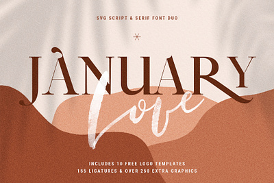 January Love Font Duo + Free Logos & More branding creative creative market elegant font family fonts logo logo design logo designs logodesign logotype products script script font script lettering serif font svg font ui ux vector