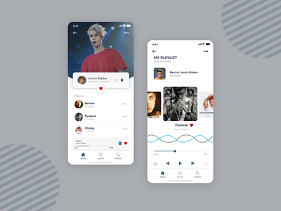 Simple Music App UI adobexd app branding card clean designowebtechnologies gradient grey illustration music musicapp musicplayer photoshop playlist simple ui uiux vector white xd