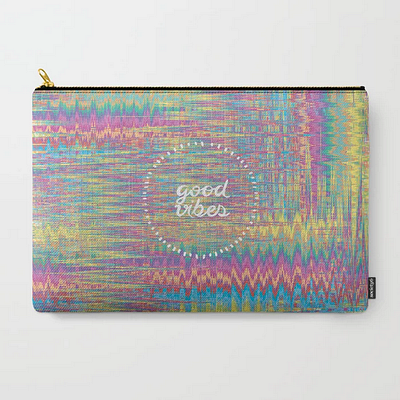 Good Vibes bags carry all colorful digital art estampa geometric good vibes graphic design hand lettering pattern pouch