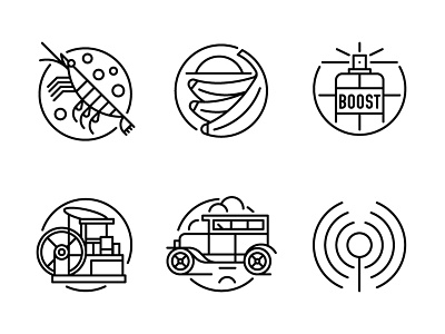 GQ Magazine banana black and white car design editorial graphic iconography icons iconset illustration linework monoline shrimp ui vector vintage