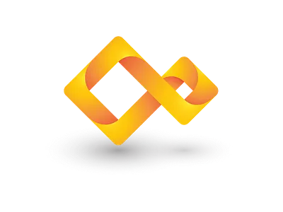 Shape continuous logo design branding design gradient infinity logo orange populare shape uniq