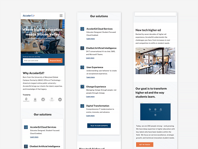 AccelerEd redesign- New Tech for Higher Ed education interface landing page mobile responsive ui user experience user interface ux web design webdesign website
