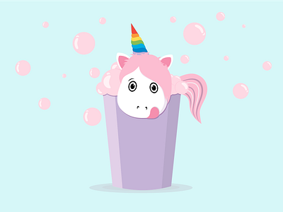 Unicorn animation design flat icon illustration illustrator minimal procreate ui vector