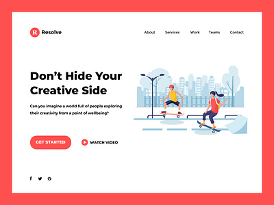 Resolve - UI Exploration app creative design illustration landing page landing page design minimal typography ui ux web webdesign