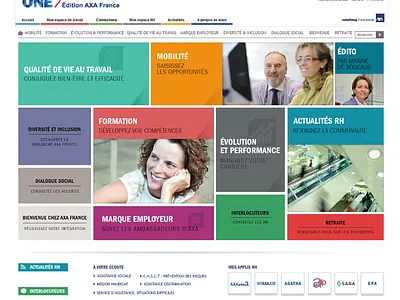 AXA France - Intranet RH axa design flat hr insurance intranet ui uidesign ux uxdesign webdesign website