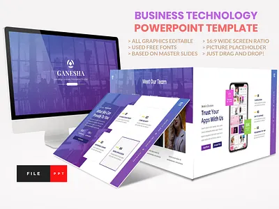 Business - Technology PowerPoint Template business company profile creative crypto cyber digital information technology internet marketing portfolio presentation project robotic security studio technology template virtual