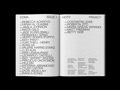 COMA. Mag clean design flat graphic design lettering magazine minimal print type typography