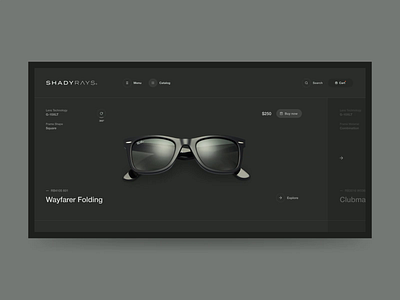 ShadyRays animation desktop fashion grid interaction ui ux web design website