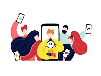 Referral Program adobe illustrator character concept design illustration influencer marketing people program referral vector