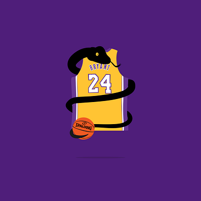 black mamba black mamba design flat illustration kobe kobe bryant lakers vector