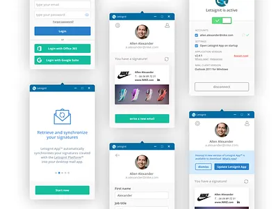 Centralised email signature - desktop menu app ad tech app desktop email signature