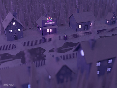 Winter 3d 3d art 3dartist b3d blender blender3d house lowpoly lowpolyart lowpolygon modeling render snow winter