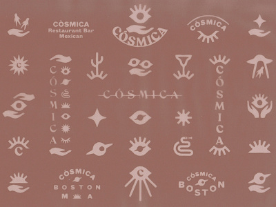 cosmica identity system boston branding cosmic cosmica eye icon illuminati logo mark marks mex mexican secret society symbol taco tacos