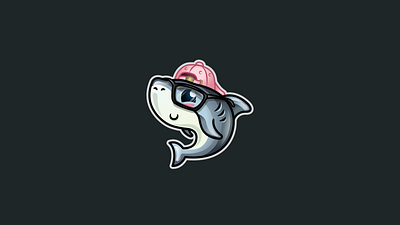 Cute Shark Illustration animal animal art blue chibi cute cute animal design gaming graphicdesign grey illustration kawaii logo logodesign mascot pink shark shark logo