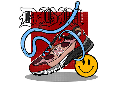 DBM Joe Fresh Good x New Balance design illustration new balance procreate shoes