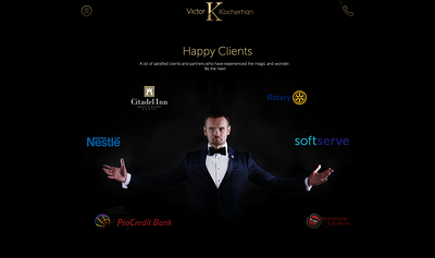 Screen Shot 2020 01 Victor Magic - Clients27 at 5 30 54 PM design interpreters interpreters website landing magic magician website