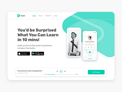 Spokn app art direction branding landing page ui ux web web design website