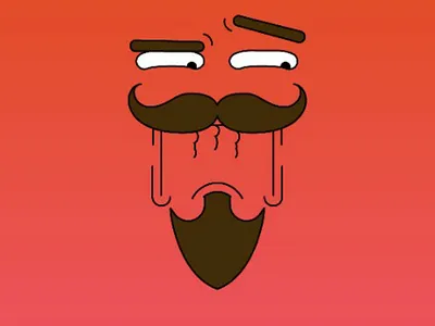 | My face sometimes 3 | art beard design face head illustrator moustache myself