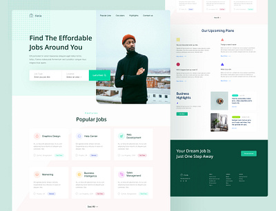 Fintin Job Landing Page design features inquiry job landing page logo typography ui ux website website design