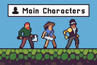 Free 3 Character Sprite Pixel Art 2d character game game assets game design gamedev indie game pixel art sprite superhero