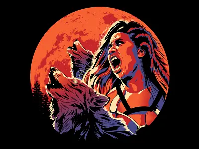Ember Moon alexander wells character digital folioart illustration moon portrait sports wolves