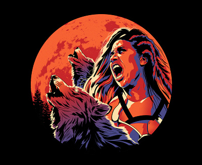Ember Moon alexander wells character digital folioart illustration moon portrait sports wolves