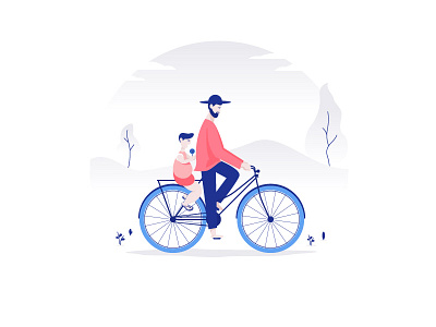 Cycling bike blue design human illustration vector white