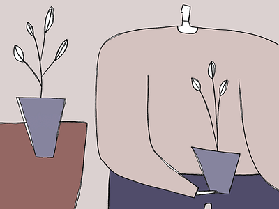 Man with plants illustration man plants
