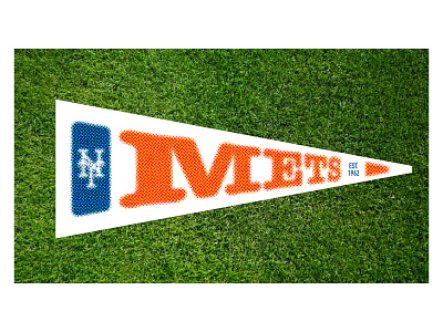 Weekly Challenge #21 baseball design dribbbleweeklywarmup halftone new york pennant typography weekly challenge