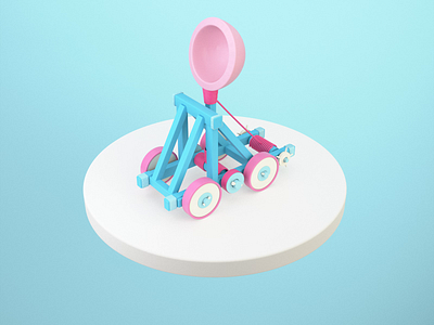 The Catapult 3d 3d art 3d design 3drender c4d cinema 4d colorful mograph motion design redshift