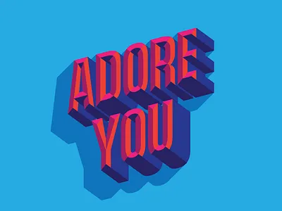 ADORE YOU color design illustration type typography