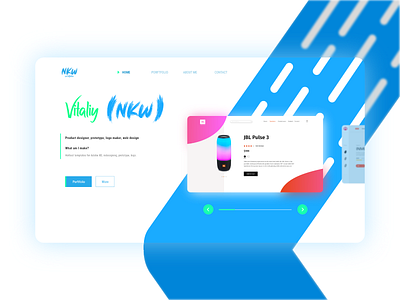 NKW portfolio web-site adobe xd design portfolio design project prototype ux web